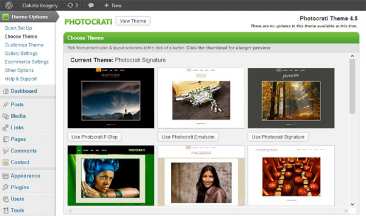 Photocrati 4.6 Admin Screenshot