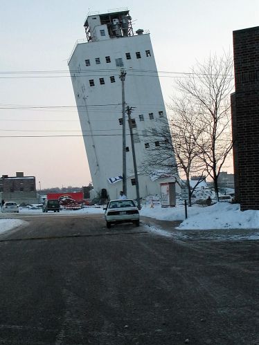 The Zip Feed Tower after the implosion