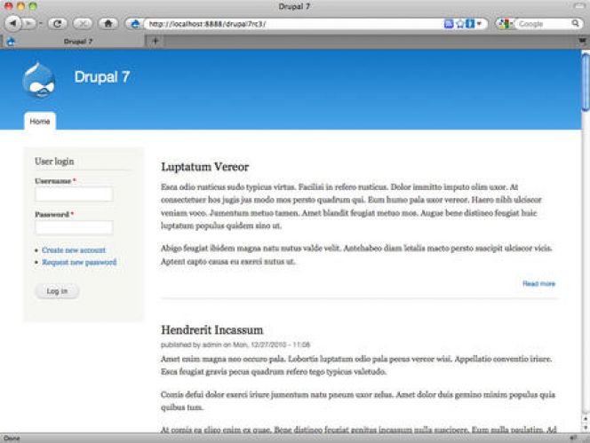 Preview of Bartik theme for Drupal 7